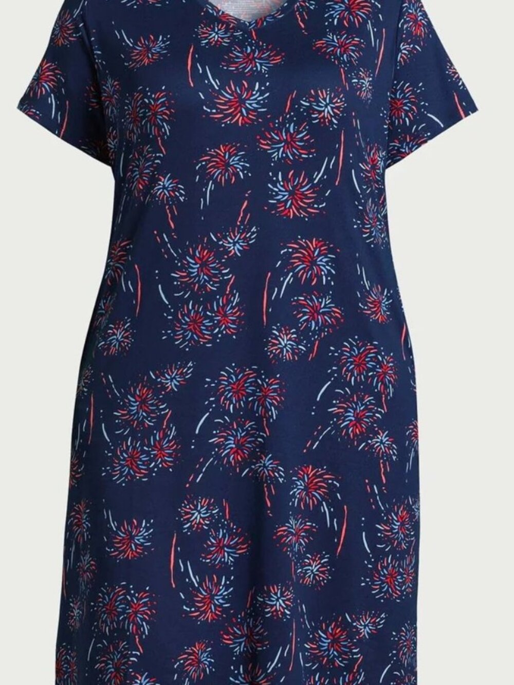 Joyspun Women's Short Sleeve Knit Midi Chemise size 2X (18W-20W)